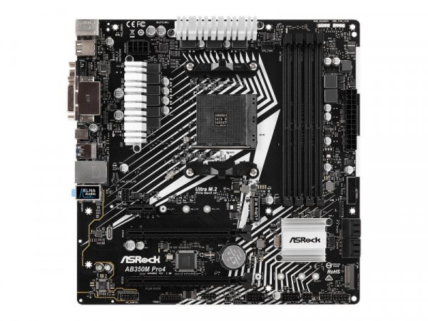 MB ASRock AB350M Pro4 R2.0 AM4 M-ATX D-Sub/DVI/HDMI