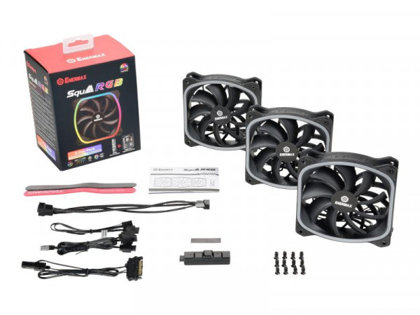 Lüfter Enermax 120*120 SquA RGB 3 Fan Pack beleuchtet