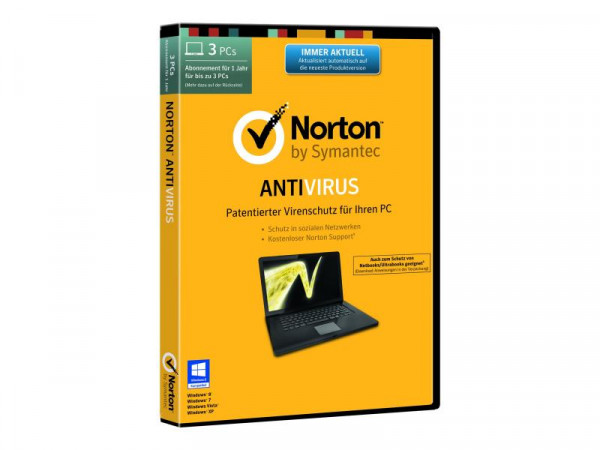 Norton AntiVirus 2014 D Vollversion 3 User DVD