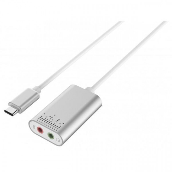 TECHLY USB-C Stereo Audio Adapter / Kabel, silber