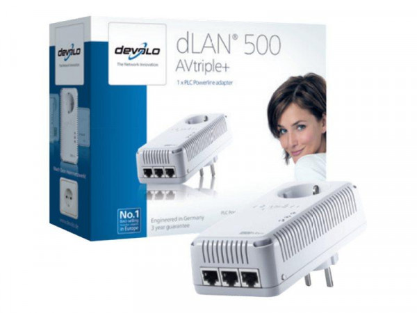 Powerline Devolo dLAN 500 AVtriple+ mit Steckdose