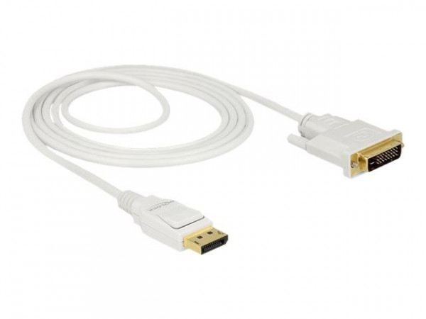 DELOCK Displayport Kabel DP -> DVI(24+1) St/St 2.00m weiß