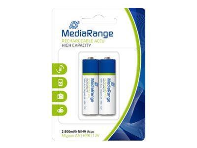 MediaRange Batterie Rechargeable Accu Micro AA HR06 1,2V 2s