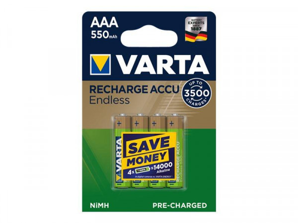 Varta Akku RECHARGE Endless AAA HR03 550mAh 4St.