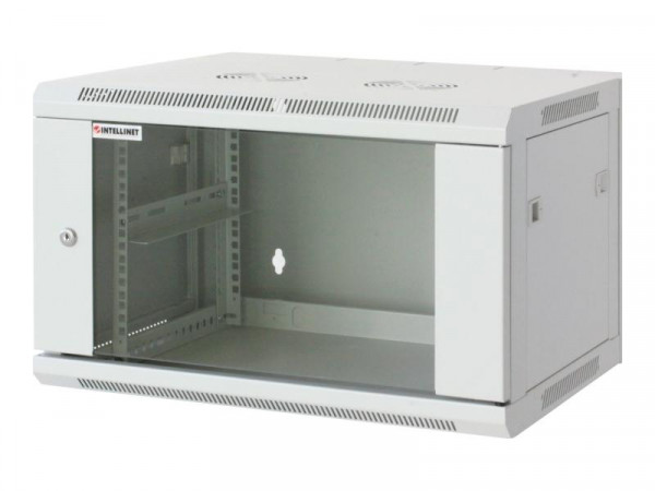 Intellinet Gehäuse - geeignet für Wandmontage - Grau, RAL 7035 - 6U - 48.3 cm (19")