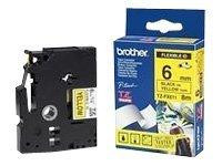 Schriftbandkassette Brother 6mm gelb/schwarz TZEFX611