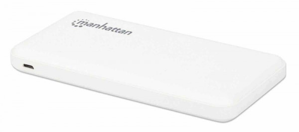 MANHATTAN Powerbank 10.000 mAh 2xUSB USB-C + Micro-USB weiß