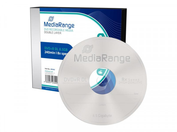 MEDIARANGE 5 x DVD+R DL - 8.5 GB (240 Min.) 8x