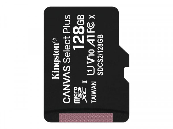 SD MicroSD Card 128GB Kingston SDXC Canvas+ (Class10) o.Ad