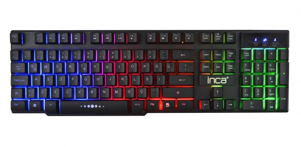 INCA Gaming Tastatur IKG-446 Regenbogen, RGB, dt. Layout