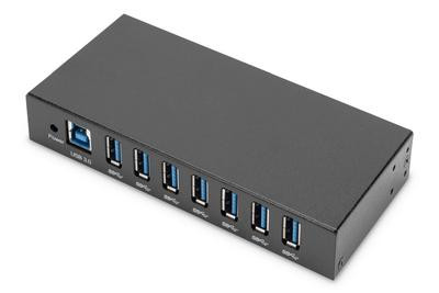 DIGITUS USB-Hub 7-Port 3.0->4xA3.0 industrial line schw.