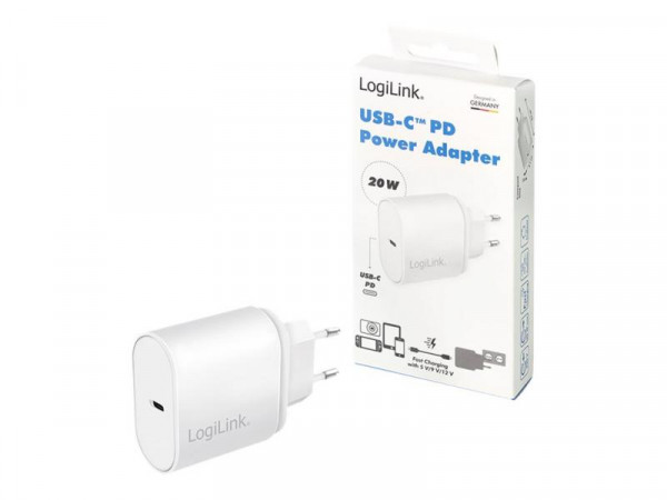 Logilink USB-Steckdosenadapter, 1x USB-C Port (PD), 20 W