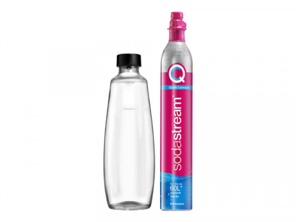 SodaStream Quick Connect CO2-Zylinder & 1 L Glasflasche