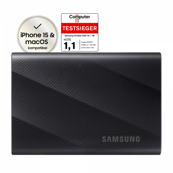 SSD 1TB Samsung Portable SSD T9 USB3.2 Gen.2x2 black