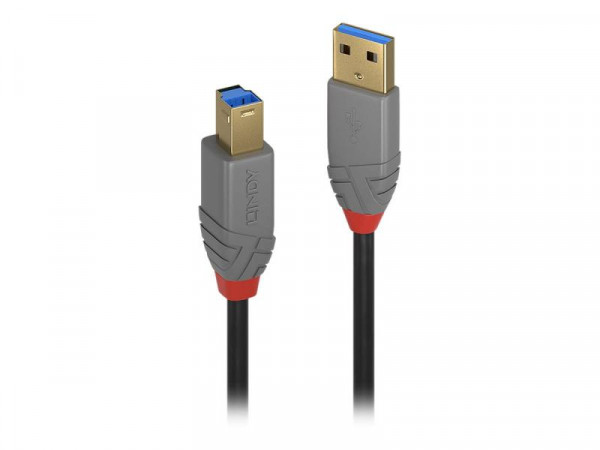 Lindy USB 3.0 Kabel Typ A/B Anthra Line M/M 2m