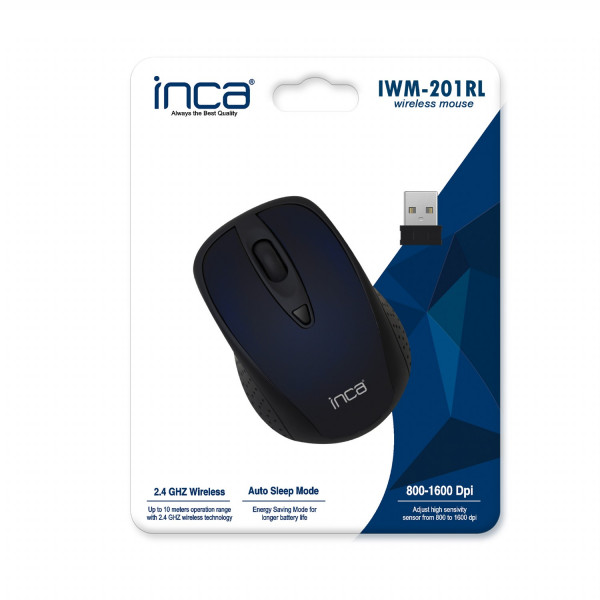 INCA Maus IWM-201RL Nano-USB, Wireless, 1600 DPI, BL/SW