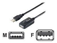 Equip USB Kabel A -> A St/Bu 5.00m sw Verl. aktiv