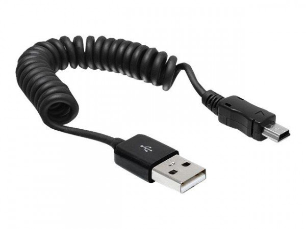USB Kabel Delock A -> Mini-B St/St 0.20m-0.60m Spiral