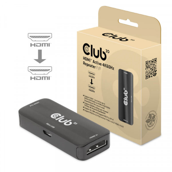 Club3D Repeater HDMI > HDMI 4K60Hz aktiv