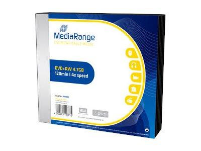 DVD+RW MediaRange 4,7GB 5pcs Slimcase 4x