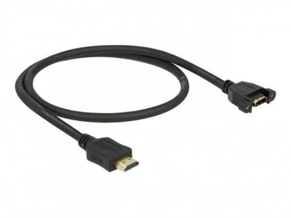 DELOCK HDMI-Kabel A->A St/Bu z.Einbau 4K 30Hz 0.50m schwarz