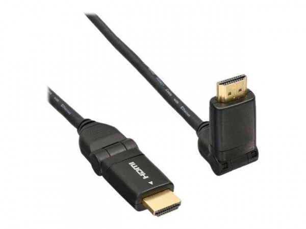 InLine High Speed HDMI Kabel, 2m, flexible Winkelstecker