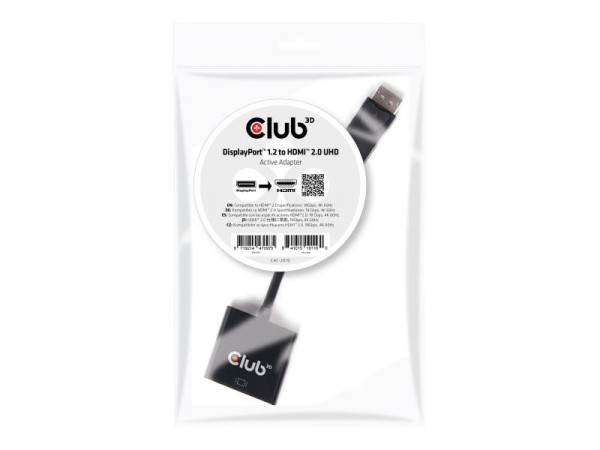 Club3D Adapter DisplayPort > HDMI 2.0 3D 4K60Hz aktiv St/Bu