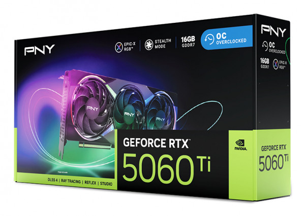 PNY RTX5060 TI ARGB OC Triple Fan 16GB GDDR7 3xDP,1xHDMI