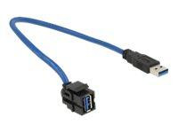 Keystone Delock USB3.0 A Buchse 250° mit Kabel