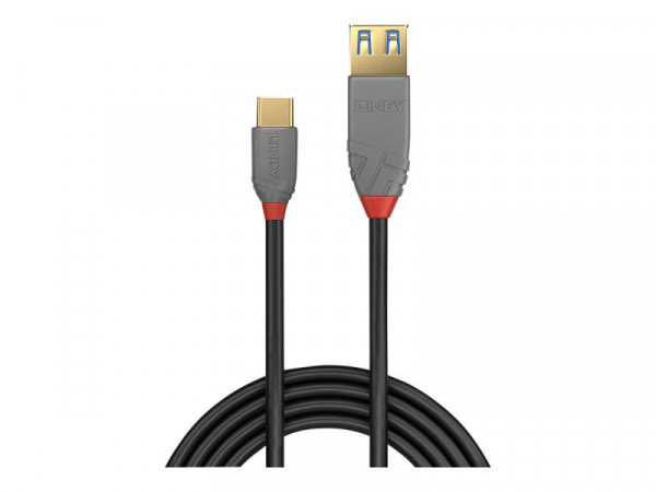 Lindy Adapterkabel USB 3.1 Typ C an A Anthra Line 0.15m