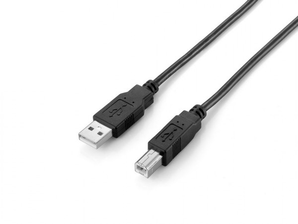 Equip USB Kabel 2.0 A-B St/St 2.0m schwarz