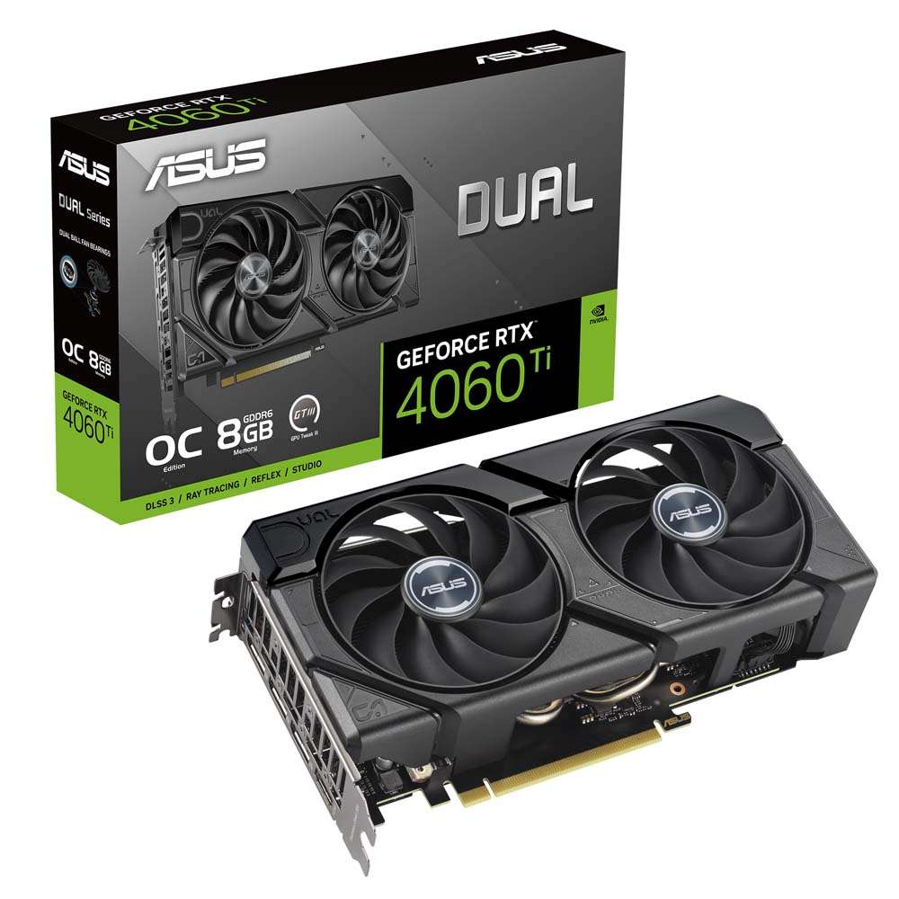 ASUS DUAL-RTX4060TI-O8G-EVO 8GB GDDR6 HDMI DP ASUS DUAL-RTX4060TI-O8G-EVO 8GB GDDR6 HDMI DP