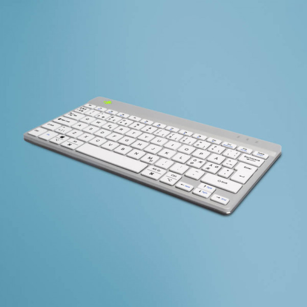 R-Go Tastatur Compact Break ND-Layout Bluetooth weiß