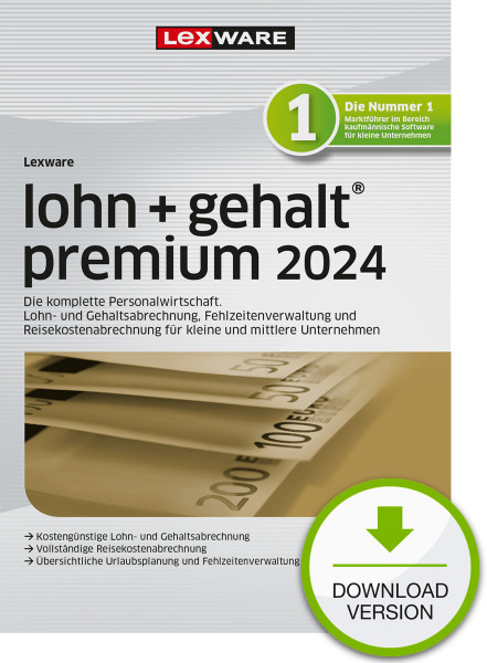 Lexware ESD lohn+gehalt premium 2024 Download Jahresversio