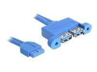 USB3.0 Kabel Delock Pinheader 19pin -> 2x A Bu/Bu 0.45m