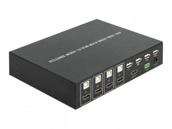 DELOCK KVM 4 in 1 Multiview Switch 4 x HDMI mit USB 2.0