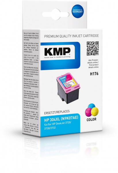KMP Patrone HP 304XL (N9K07AE) 3-color 300 S. H175C refilled