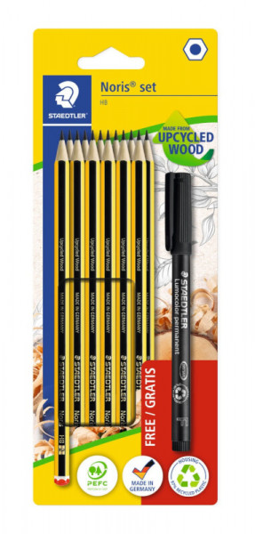 STAEDTLER Bleistifte Set Noris 100% PEFC + 1 Lumocolor