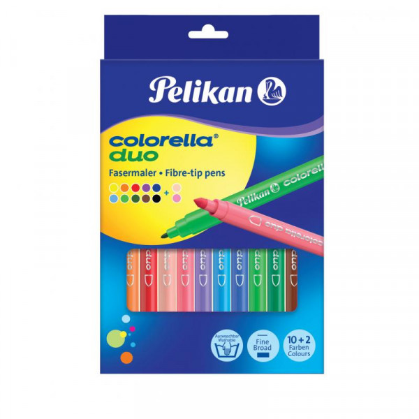 Pelikan Fasermaler Colorella Duo dick+dünn C407/12 10Stifte