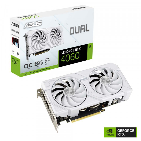 ASUS DUAL-RTX4060-O8G-EVO-WHITE 8GB GDDR6 HDMI DP