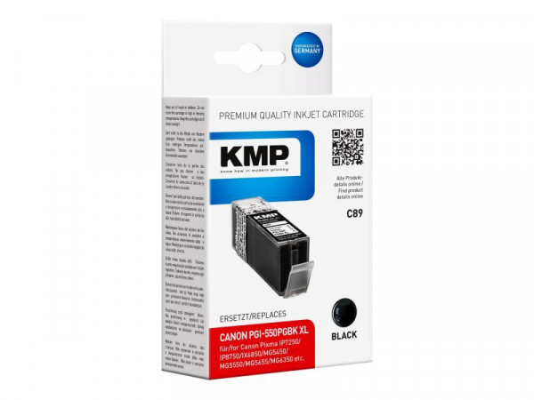 KMP Patrone Canon PGI-550PGBK XL black 500 S. C89 kompatibel