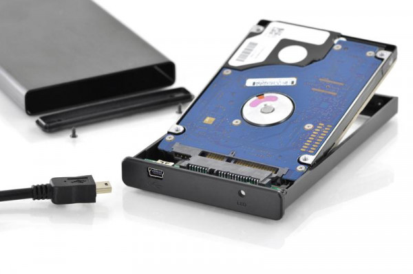 DIGITUS Externes Gehäuse 2,5" SATA I-II SSD/HDD Alu schwarz