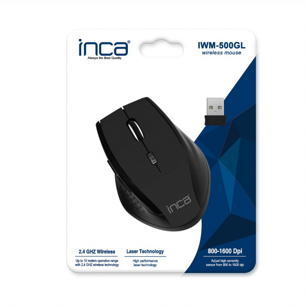 INCA Maus IWM-500GL Nano-USB, Wireless, Laser, 1600 DPI,
