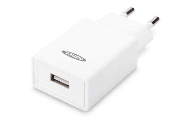 Ednet Universal USB Lade-Adapter f. Mobilgeräte 5V 2,1A weiß