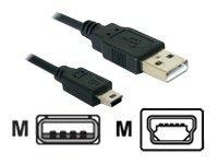USB Kabel Delock A -> Mini-B St/St 0.70m sw