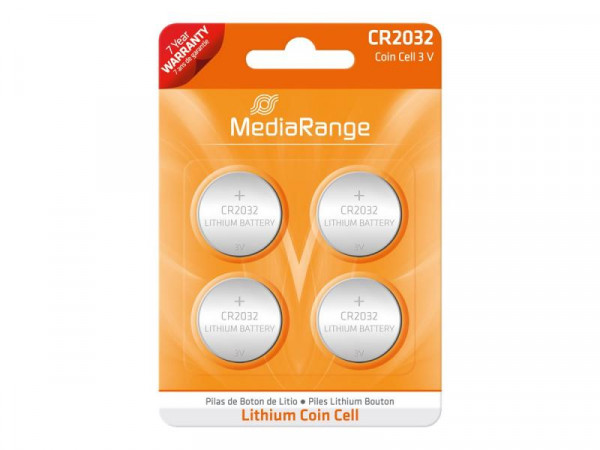 MediaRange Batterie Knopfzelle Blister Lithium/CR2032 3V 4St