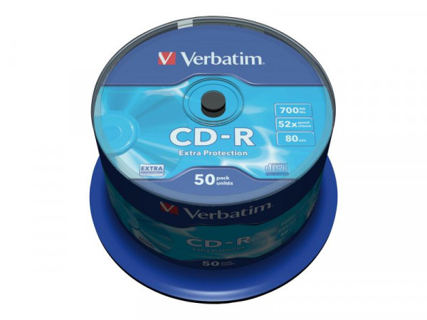 CD-R Verbatim 700MB 50pcs Pack 52x Spindel extra protect