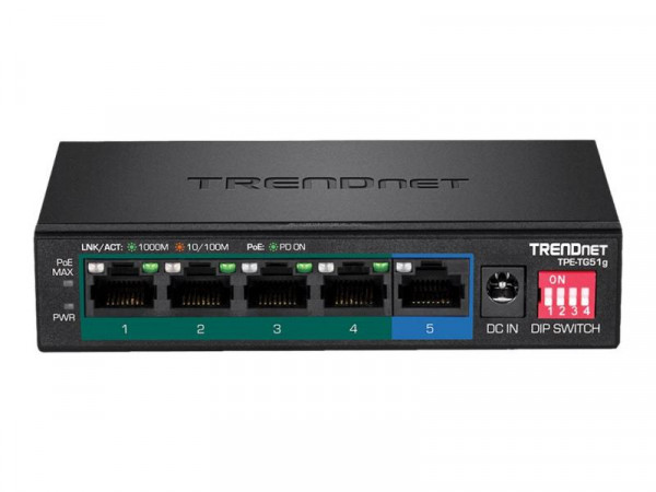 TRENDnet Switch 5-Port Gbit PoE+ 60W
