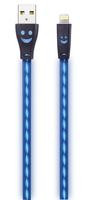 2GO USB Ladekabel sw mit blauer LED-Beleuchtung 100cm light.
