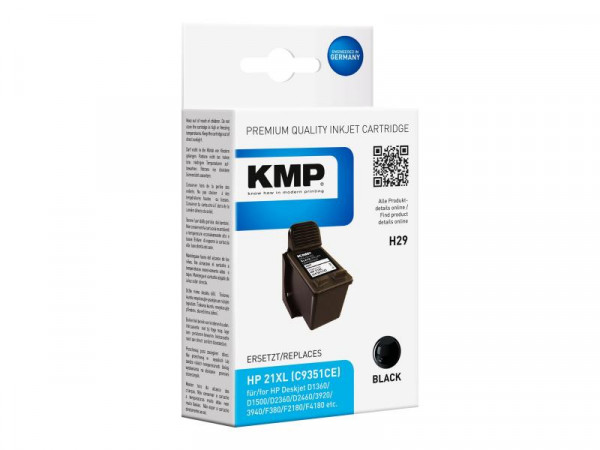 KMP Patrone HP C9351AE Nr.21 black 520 S. H29 refilled